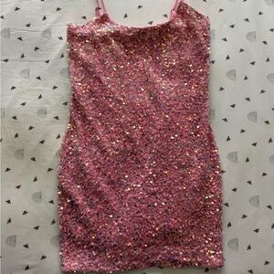 pink sequin bodycon mini dress💗